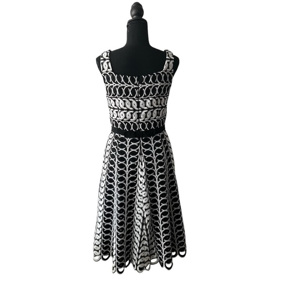 Alex Marie Women 4 Classic Cocktail Black White Embroidered Retro Vintage Dress - Picture 4 of 13